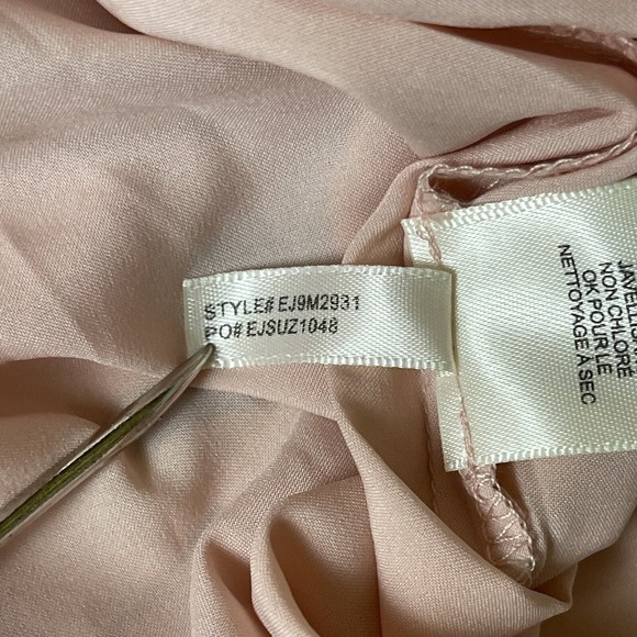 Eliza J Dress Women 18 Fits 14/16 Pink Floral Ruched Chiffon Faux Wrap Swiss Dot - Picture 14 of 15